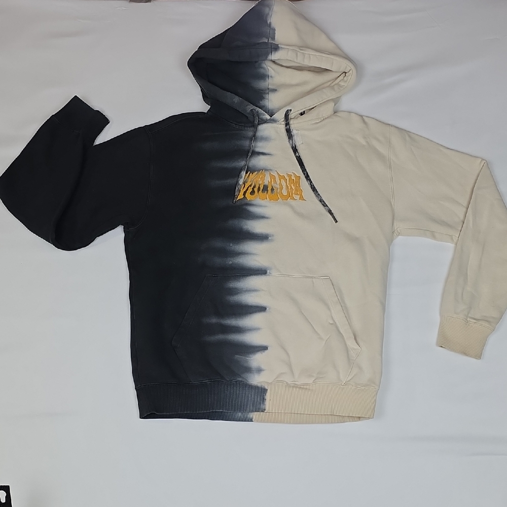 Volcom Black and Cream Split Hoodie